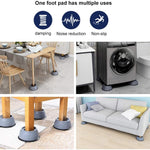 Soporte para lavadora con cancelación de golpes y ruido, almohadillas de goma antideslizantes para reducir el ruido de plástico, almohadillas de goma antivibraciones para lavadora