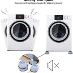 Soporte para lavadora con cancelación de golpes y ruido, almohadillas de goma antideslizantes para reducir el ruido de plástico, almohadillas de goma antivibraciones para lavadora