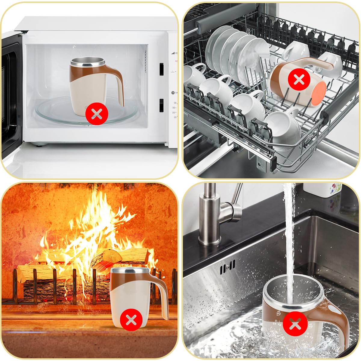 Taza autoagitable, automática, recargable y magnética para café, té, leche, batidos, etc.