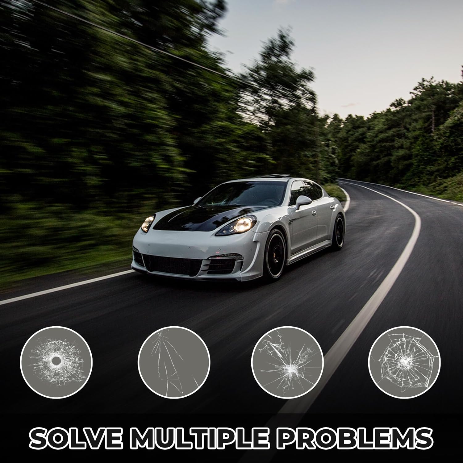 Kit de reparación de grietas para parabrisas, kit de reparación de grietas de vidrio actualizado 2025, líquido de reparación de vidrio rápido de 5 minutos, de larga duración para parabrisas, ventanas