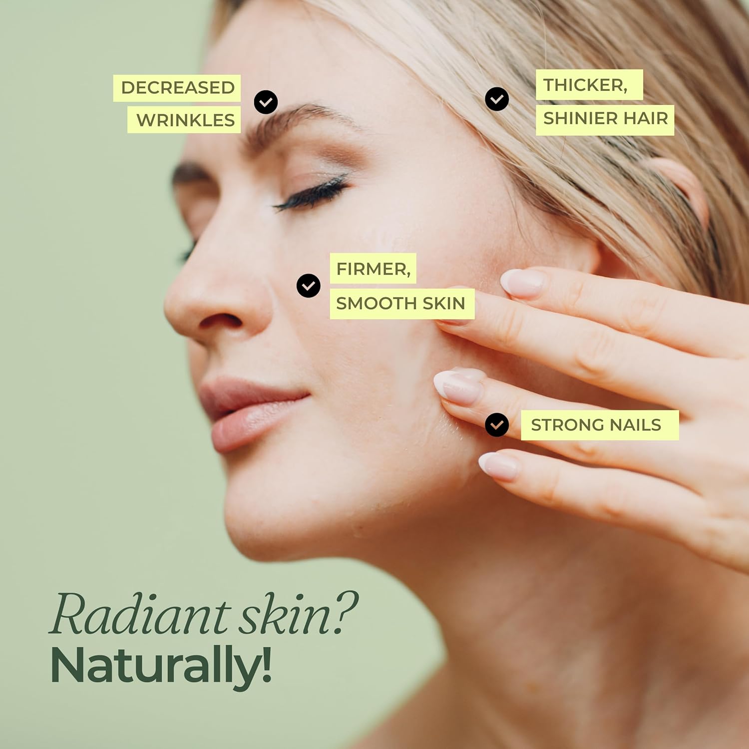 Polvo de péptidos de colágeno hidrolizados - 100% puro, alimentado con pasto y sin sabor para mujeres y hombres - para huesos saludables, articulaciones, cabello y piel