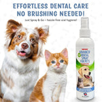 El spray dental para perros elimina el sarro, la placa y refresca el aliento al instante. El aerosol dental más avanzado para dientes saludables, encías y cuidado de la salud bucal